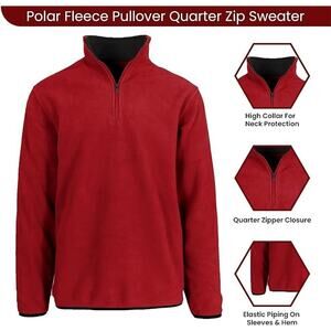Quarter Zip Fleece Pullover Long Sleeve Sweatshirt Mid Weight Sweater (QZIPred)